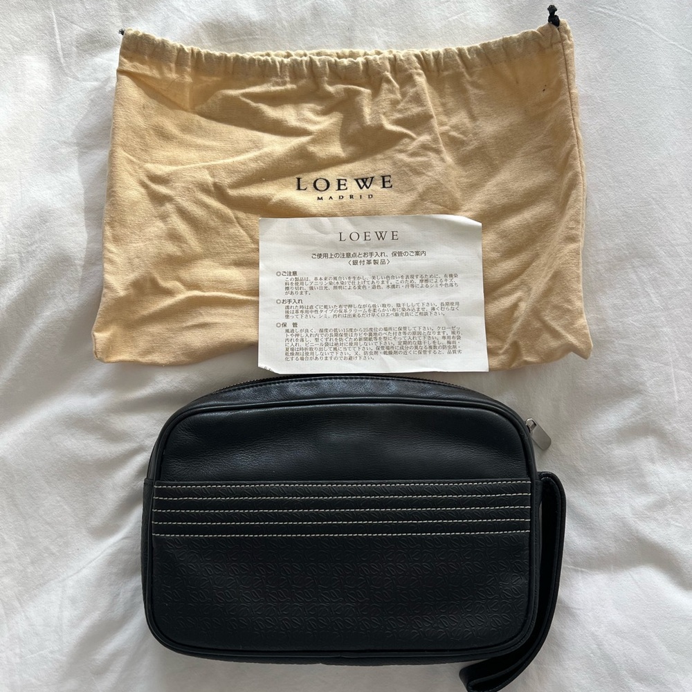 Loewe Black Anagram Leather Cosmetic Pouch